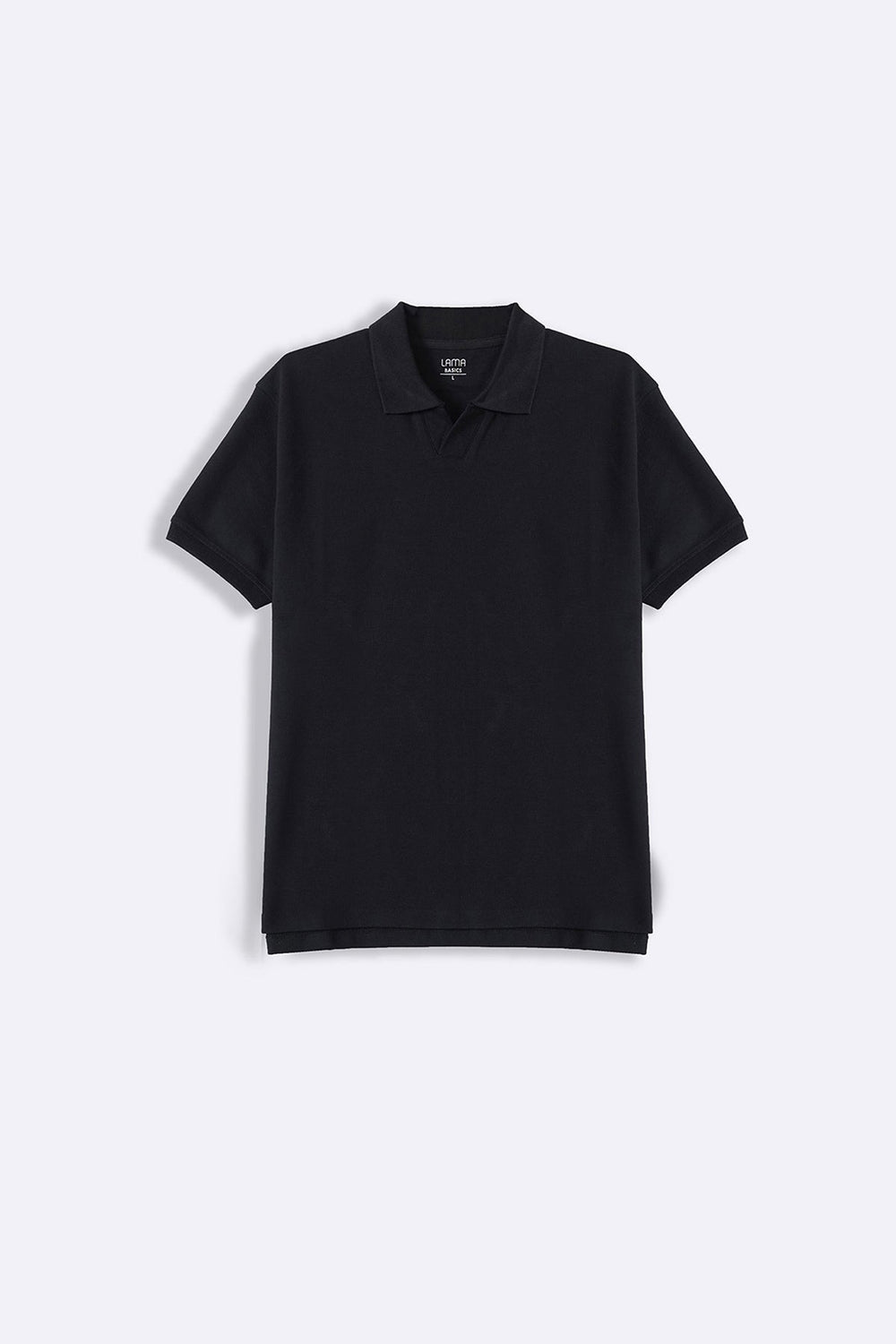 BLACK KNITTED POLO