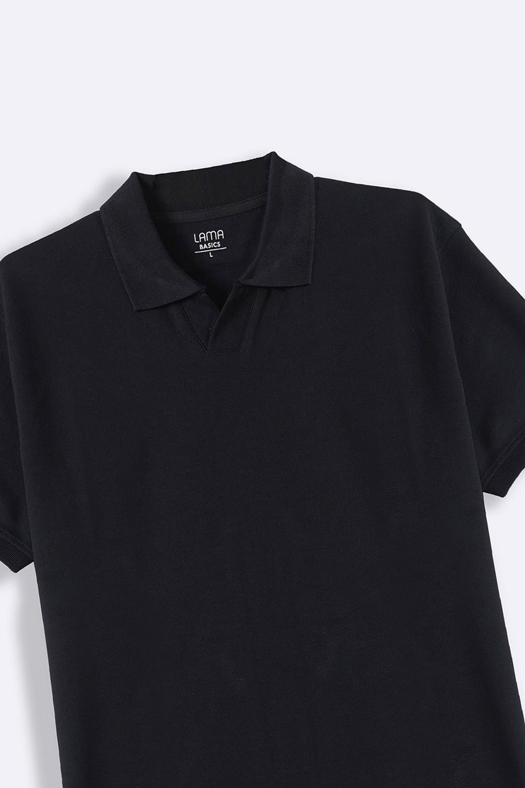 BLACK KNITTED POLO