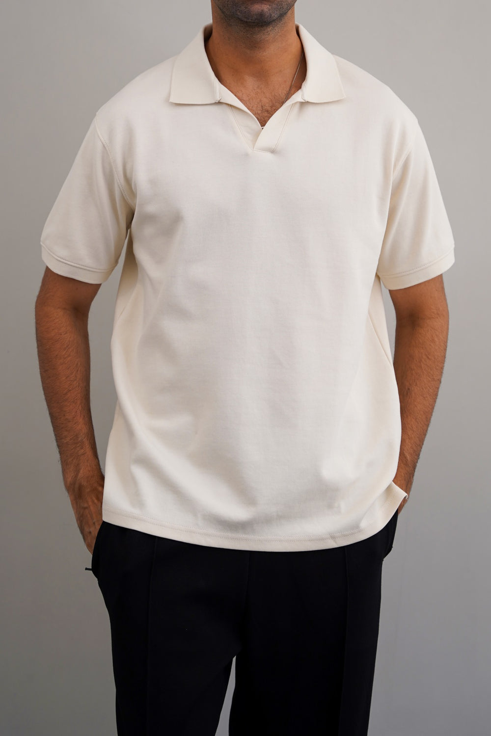 IVORY KNITTED POLO