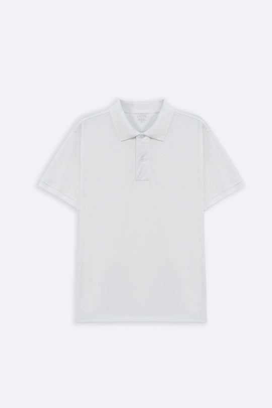 WHITE COTTON POLO SHIRT