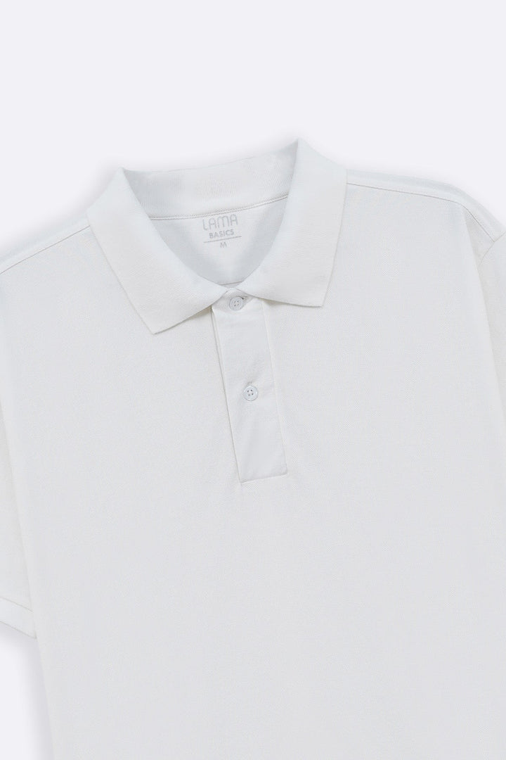 WHITE COTTON POLO SHIRT