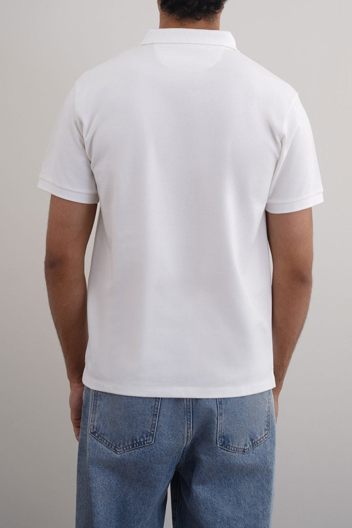 WHITE COTTON POLO SHIRT