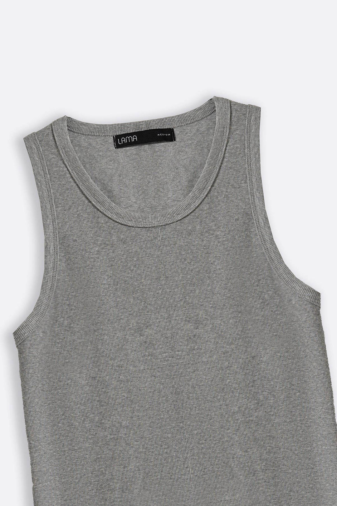 HEATHER GREY RIBBED TANK TOP
