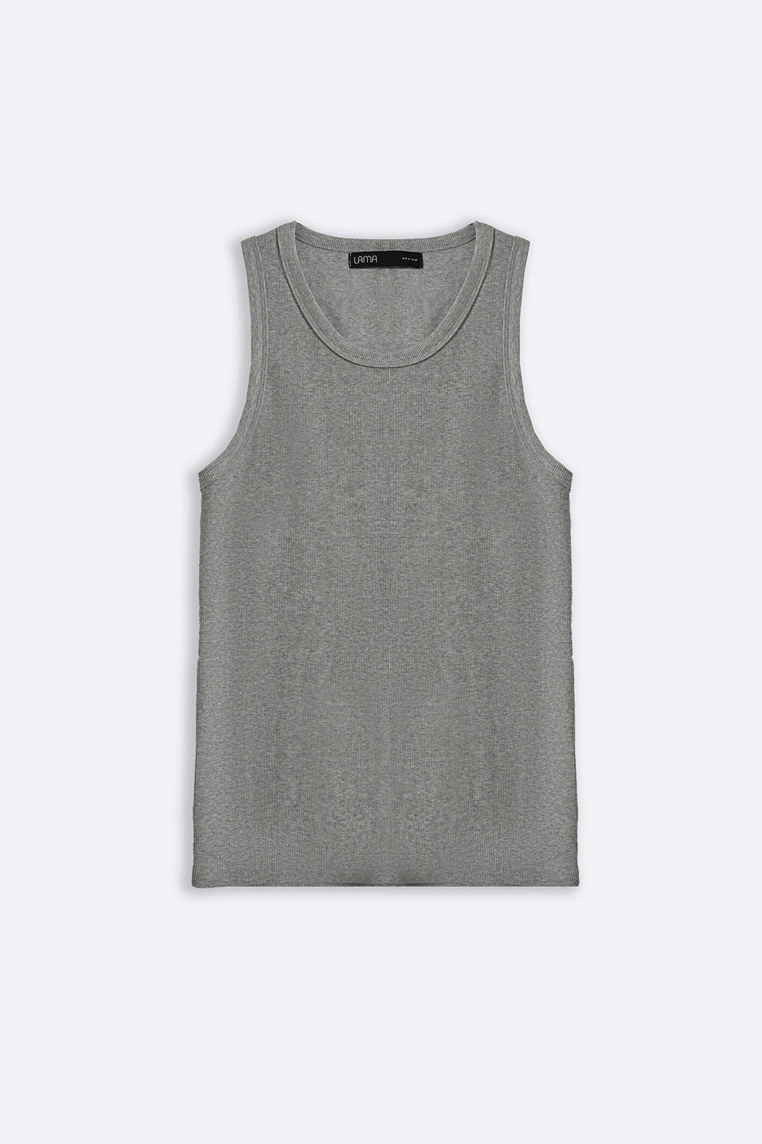 HEATHER GREY RIBBED TANK TOP