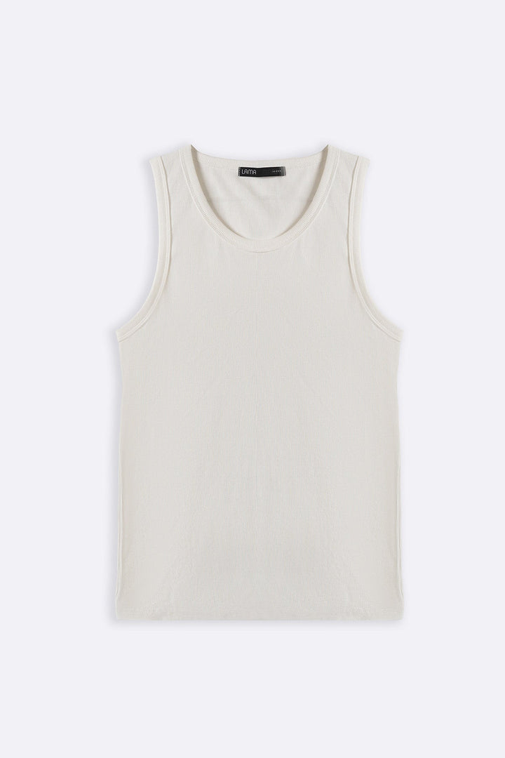 IVORY RIBBED TANK TOP