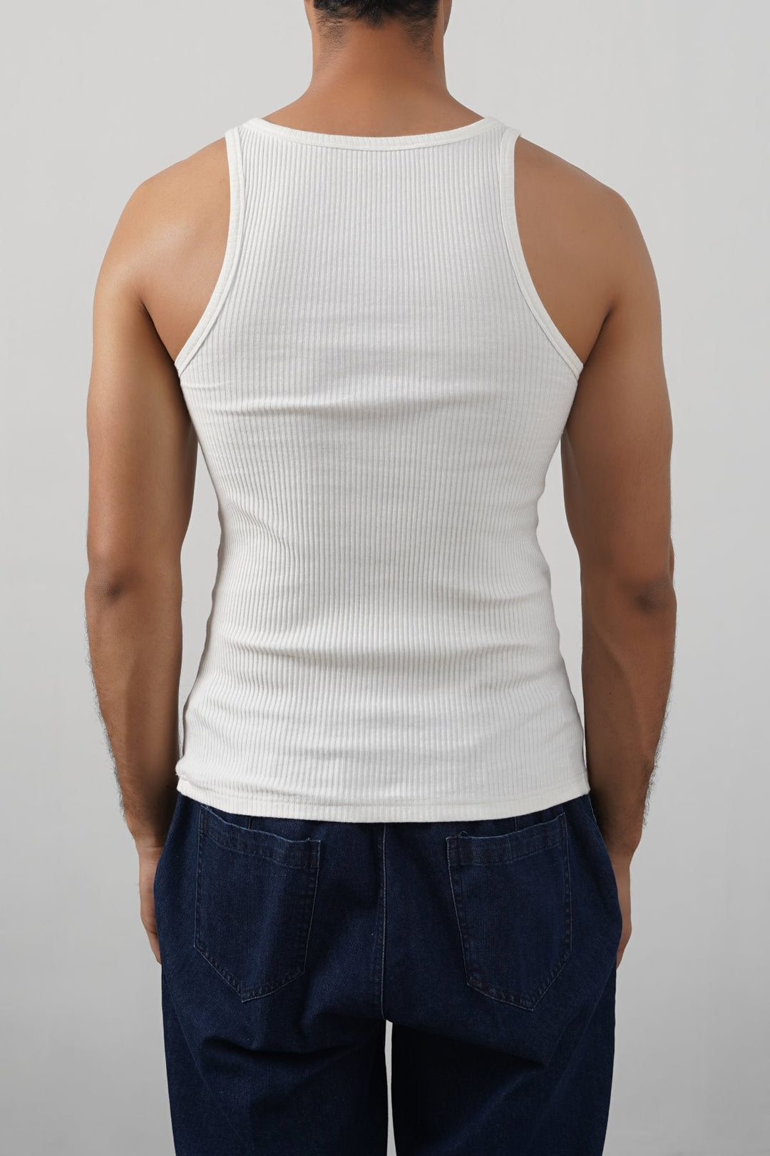 IVORY RIBBED TANK TOP