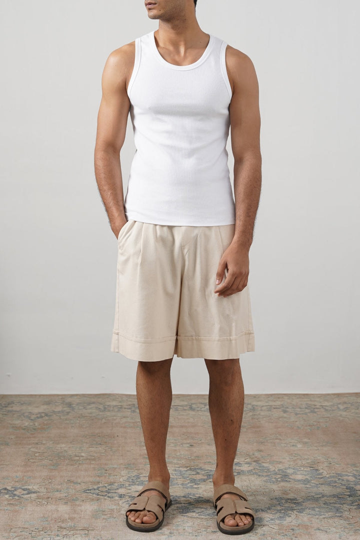WHITE RIBBED TANK TOP