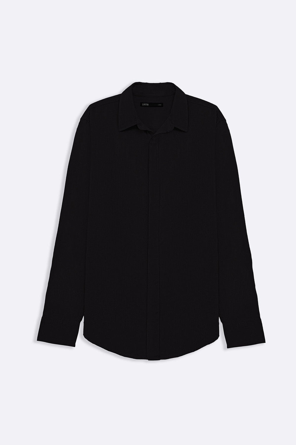 BLACK SHIRT WITH HIDDEN PLACKET