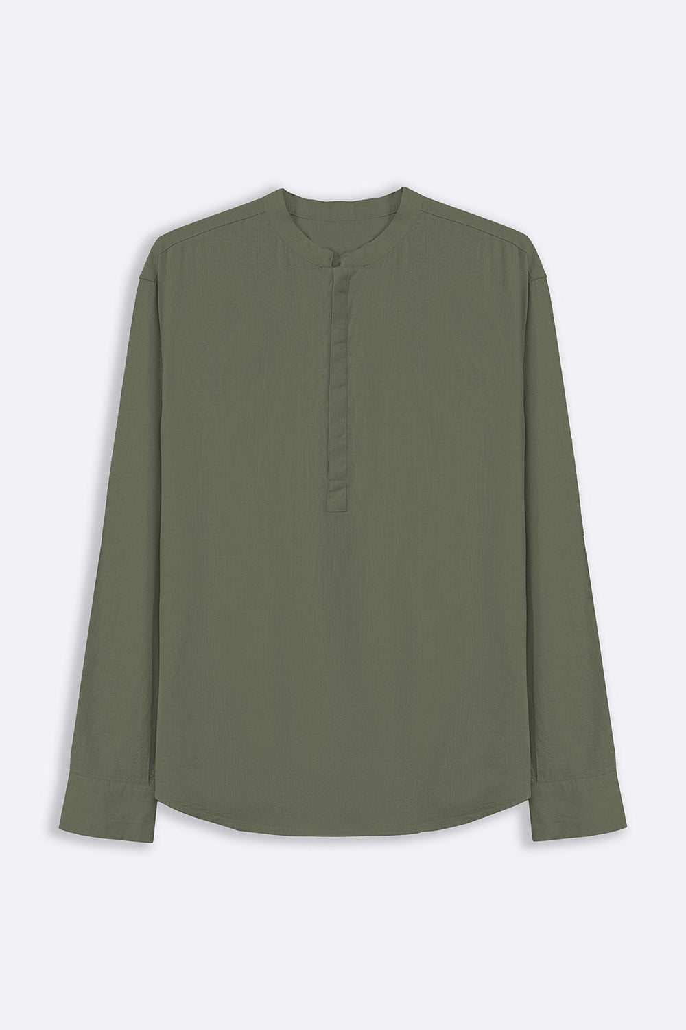 GREEN HALF PLACKET SHIRT