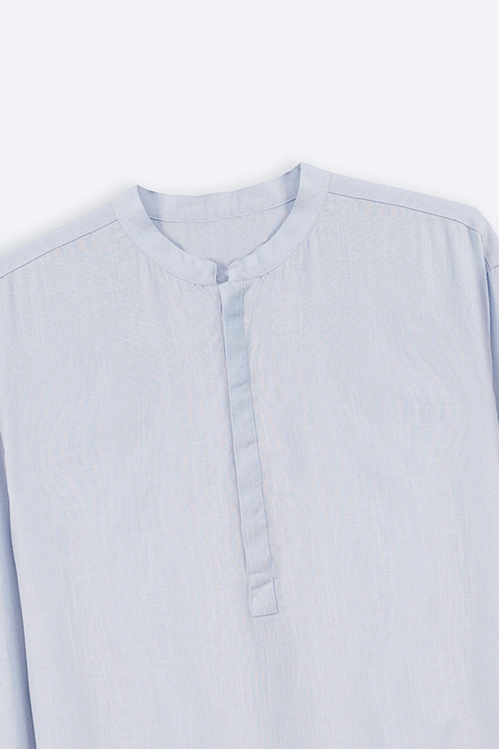 SKY BLUE HALF PLACKET SHIRT
