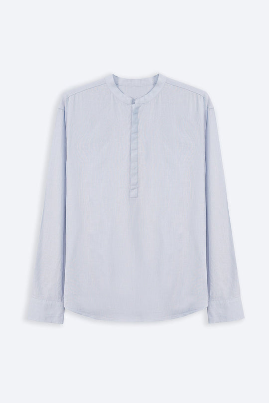 SKY BLUE HALF PLACKET SHIRT