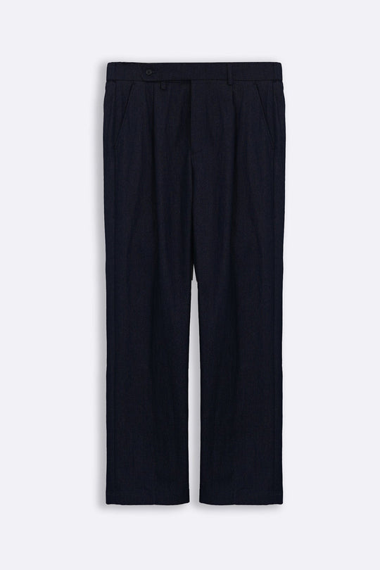 DARK BLUE TAILORED TWILL PANTS
