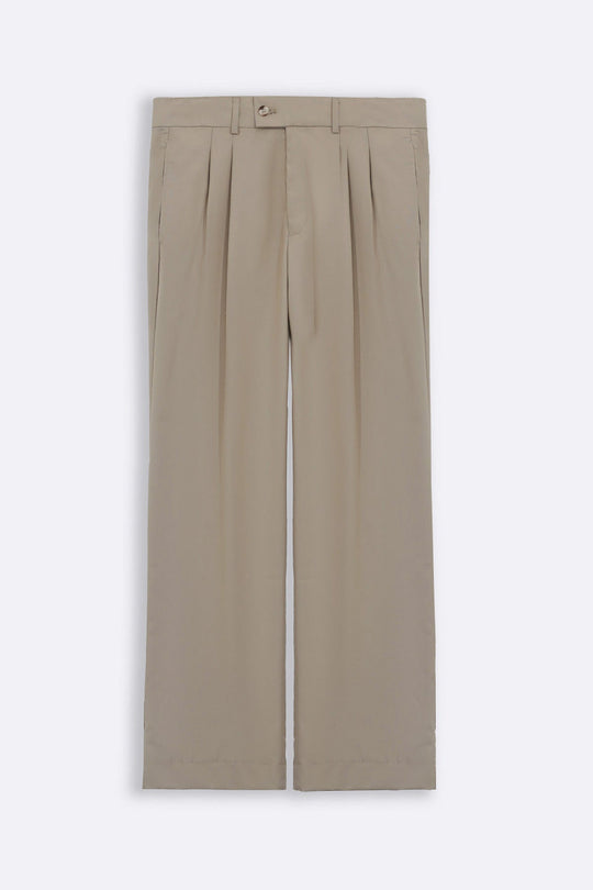 BEIGE PLEATED TAILORED PANTS