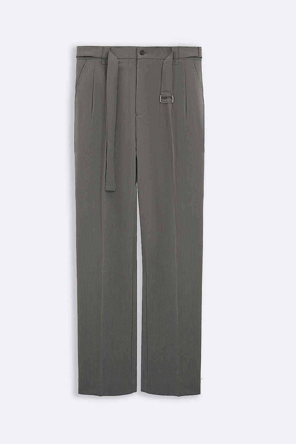 GREY SIGNATURE BELTED PANTS