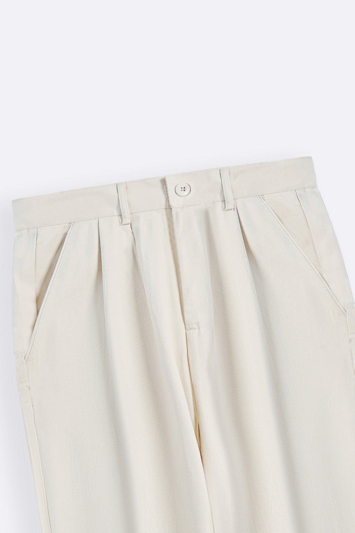 OFF WHITE-DOUBLE PLEAT TWILL PANTS