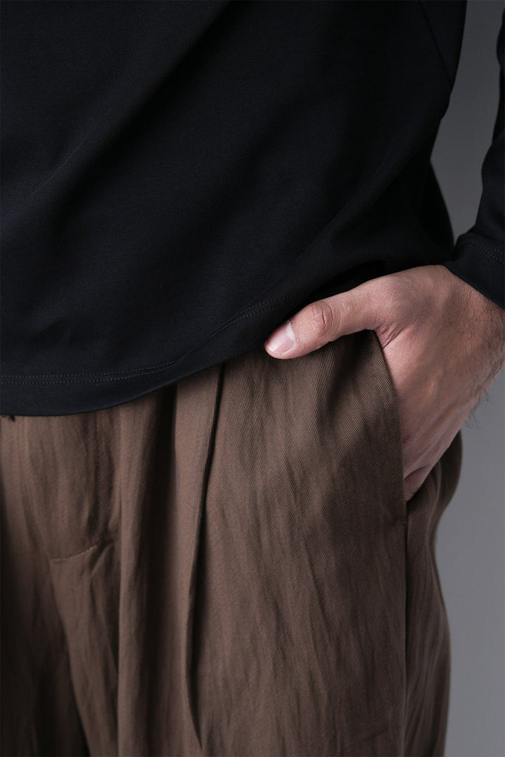 BROWN-EVERYDAY SLOUCHY PANTS