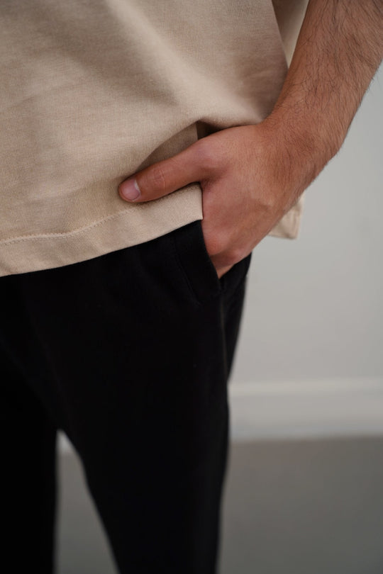BLACK COTTON COMFORT SWEATPANTS
