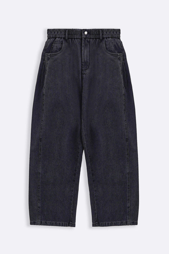 BLACK BARREL JEANS