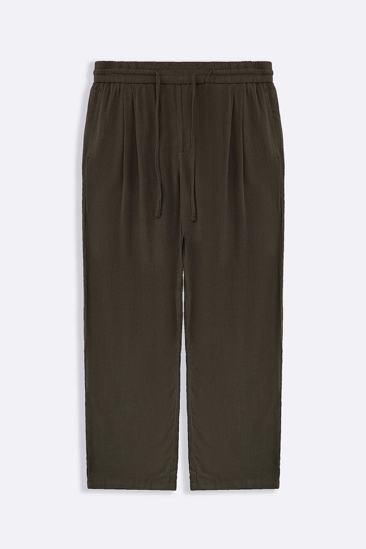 MOUSE GREY LINEN BLEND BAGGY PANTS