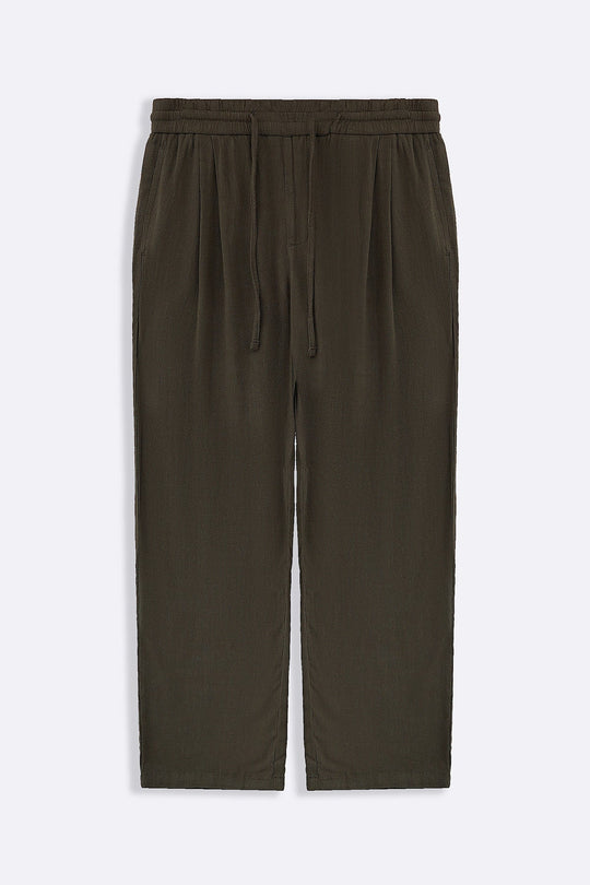 MOUSE GREY LINEN BLEND BAGGY PANTS