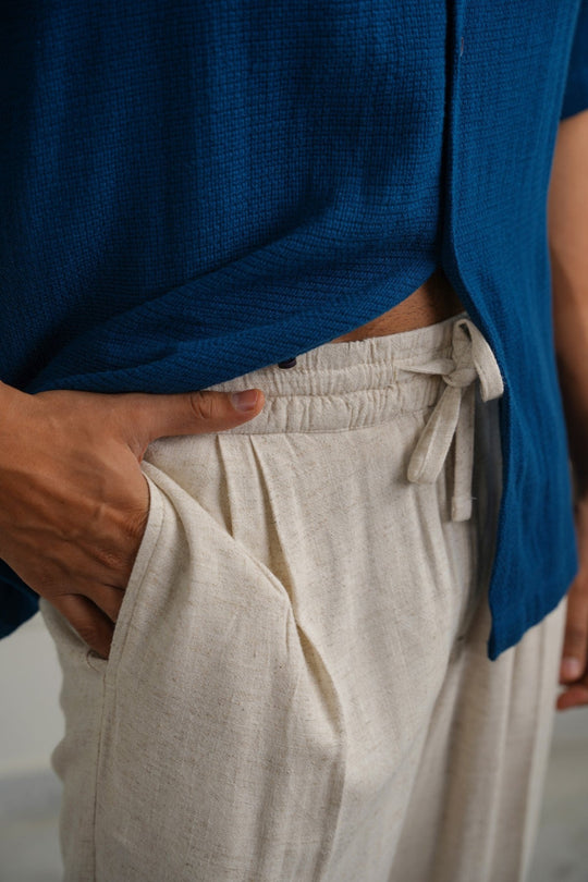 OAT MELANGE LINEN BLEND BAGGY PANTS