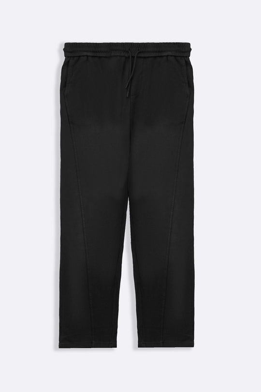 BLACK WASHED-EFFECT PANTS