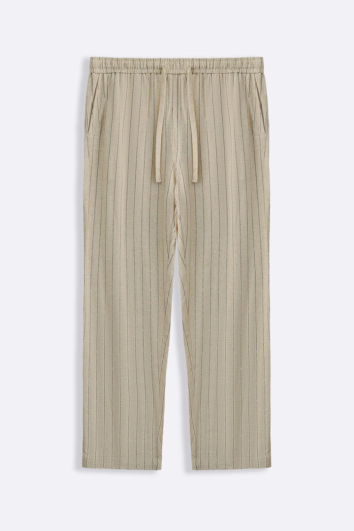 BEIGE PIN STRIPED TROUSERS