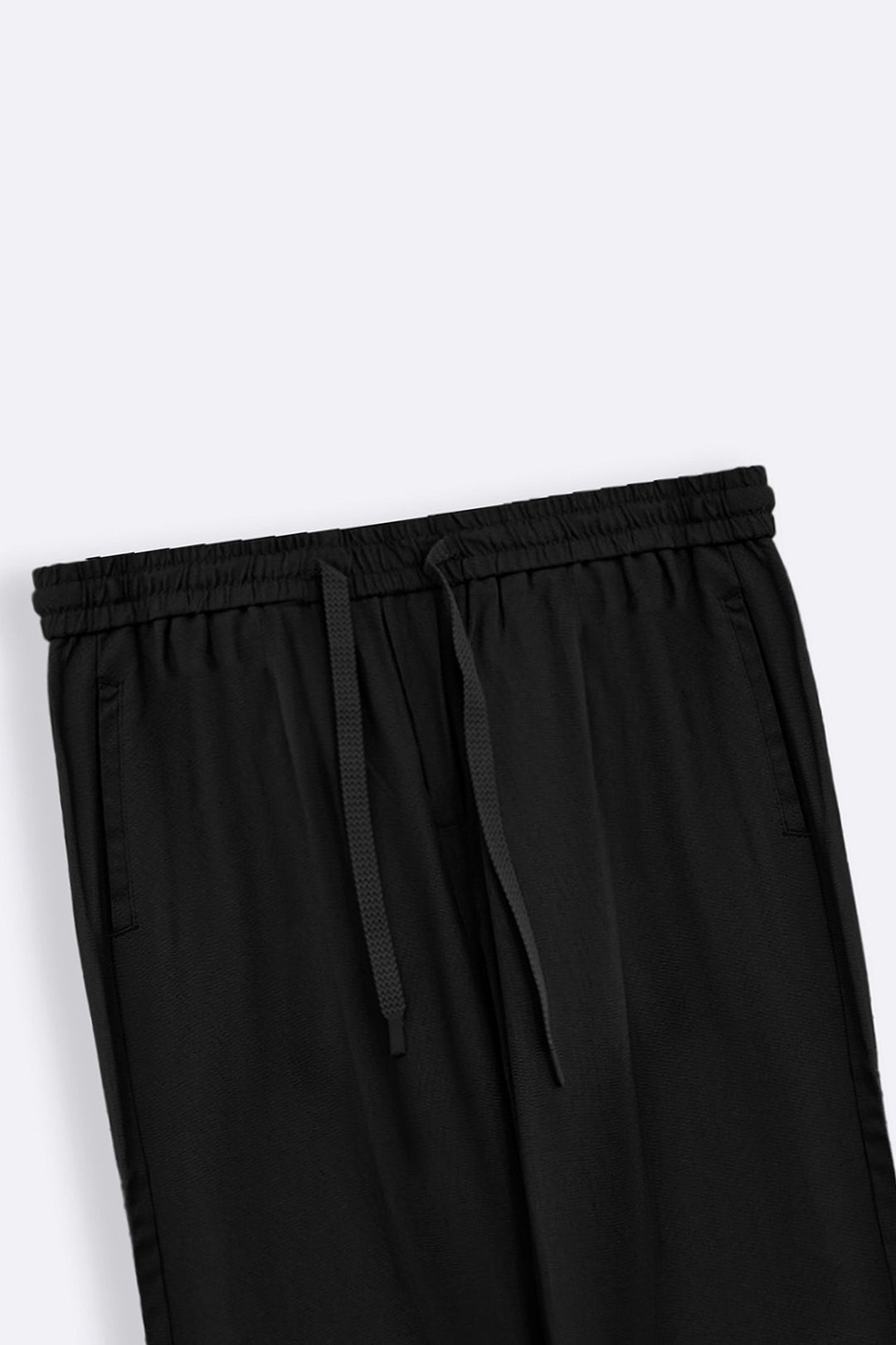 BLACK HEMP FIBER TROUSERS