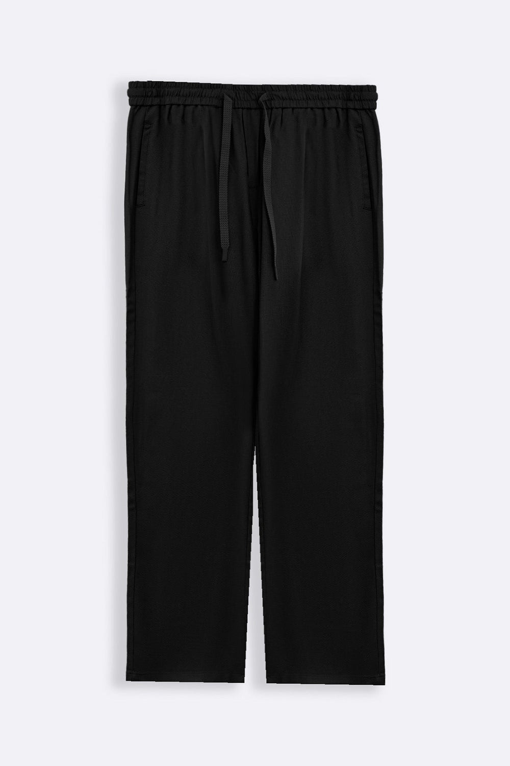 BLACK HEMP FIBER TROUSERS