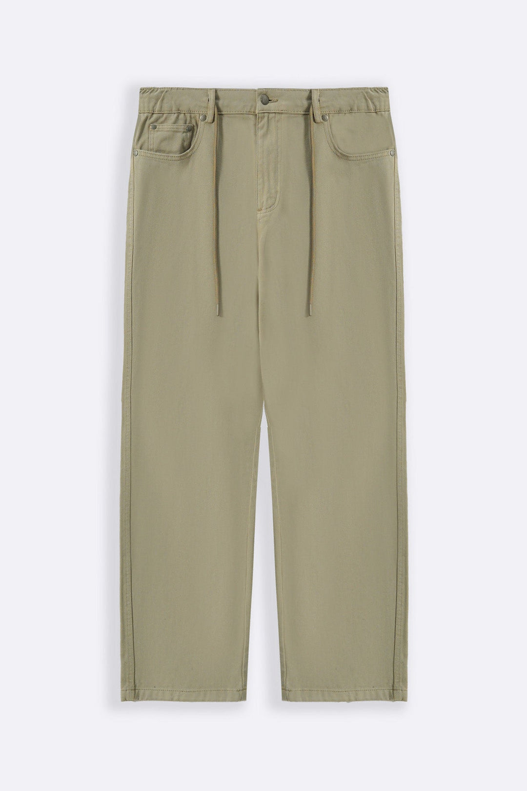 BEIGE PULL-ON TWILL JEANS