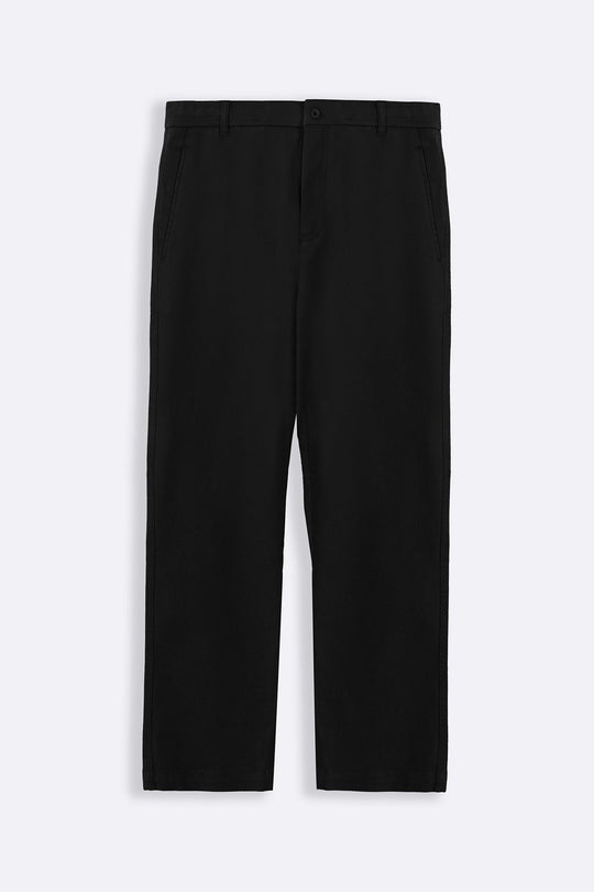 BLACK BASIC CHINO PANTS