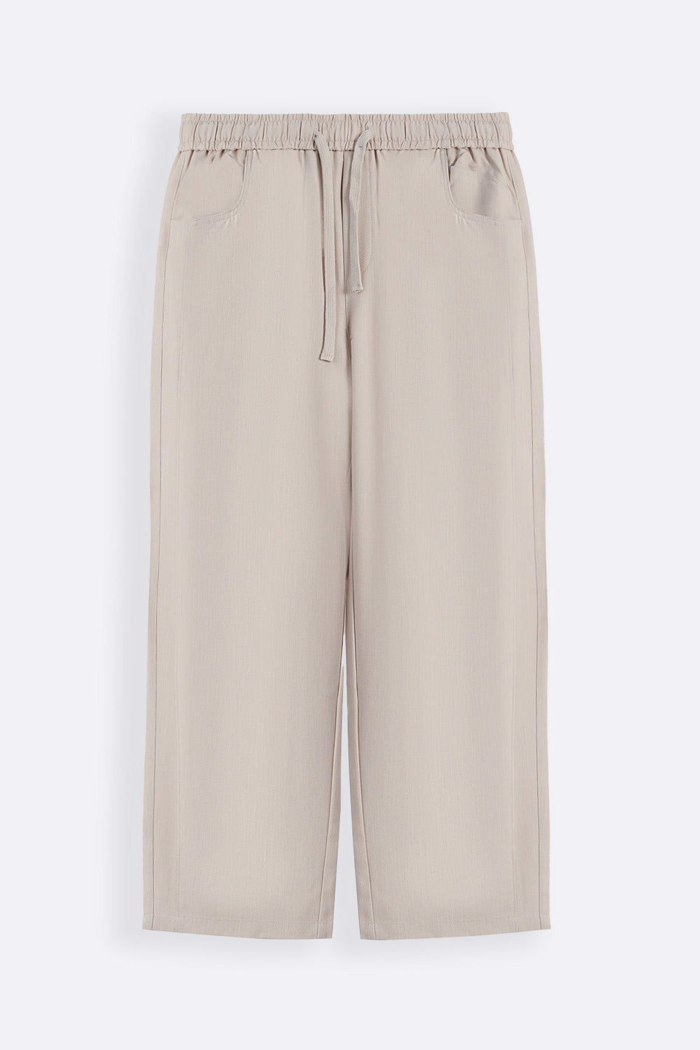 BEIGE TROPICAL FLOWY PANTS