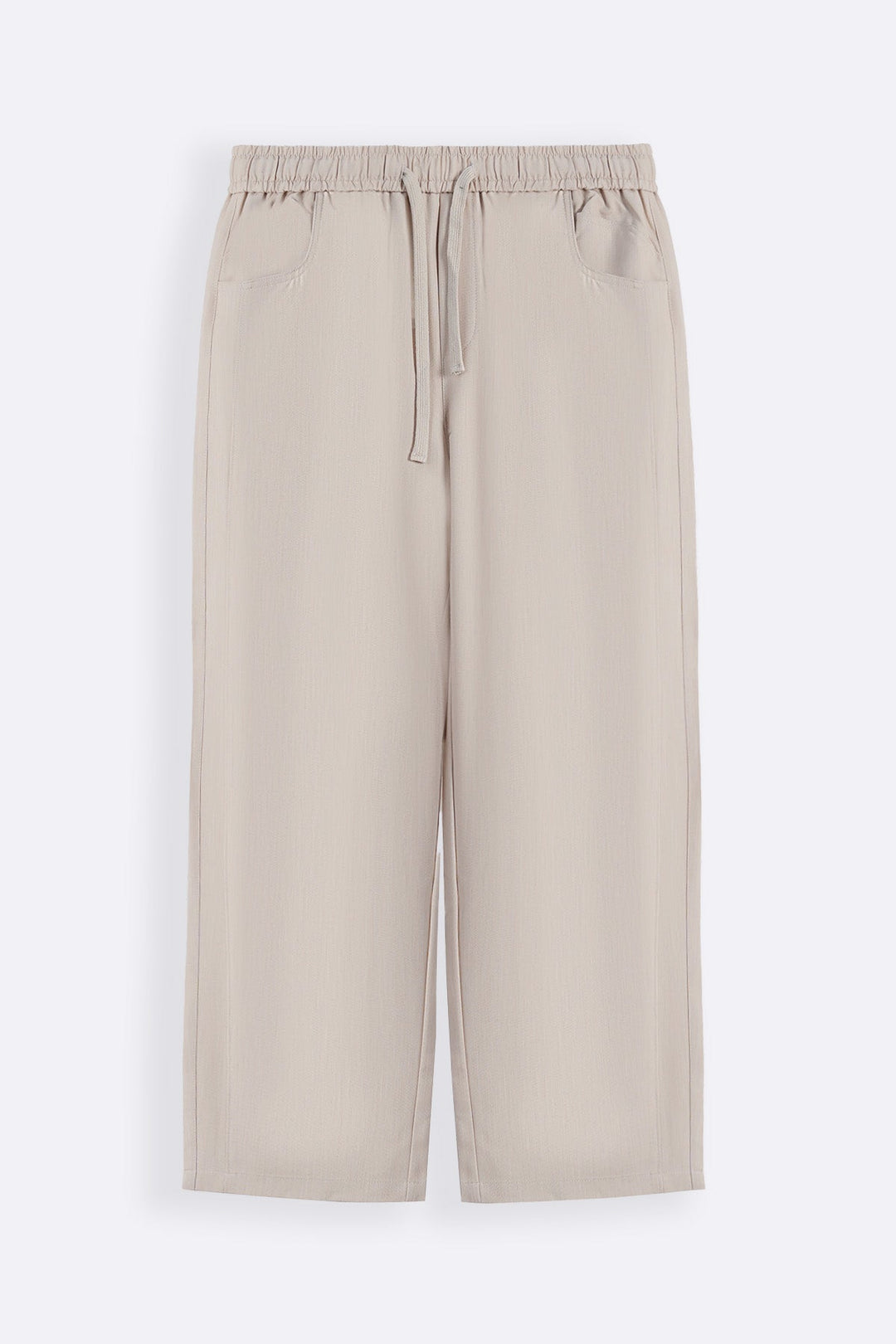 BEIGE TROPICAL FLOWY PANTS
