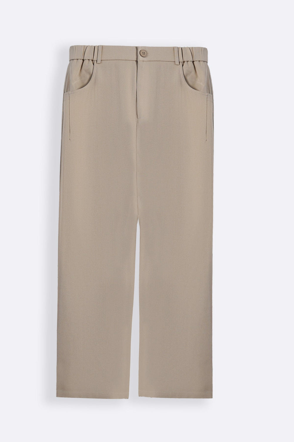 KHAKI TWILL BAGGY PANTS