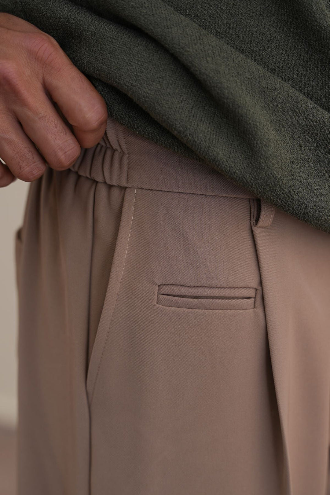 MOUSE GREY WIDE TAILORED PANTS