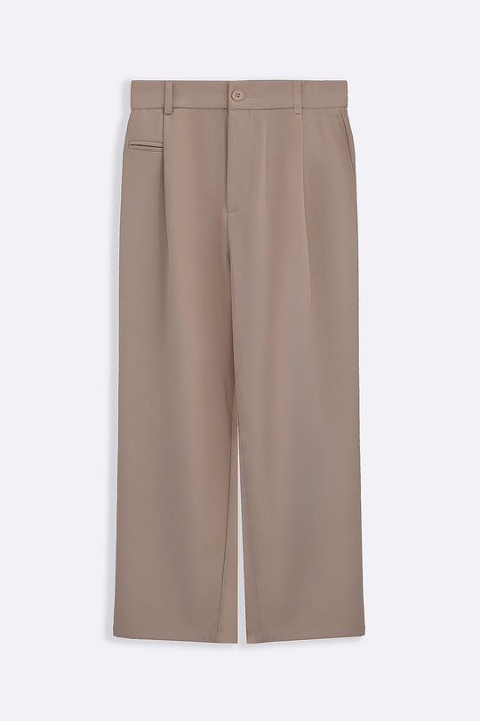 TAUPE WIDE TAILORED PANTS