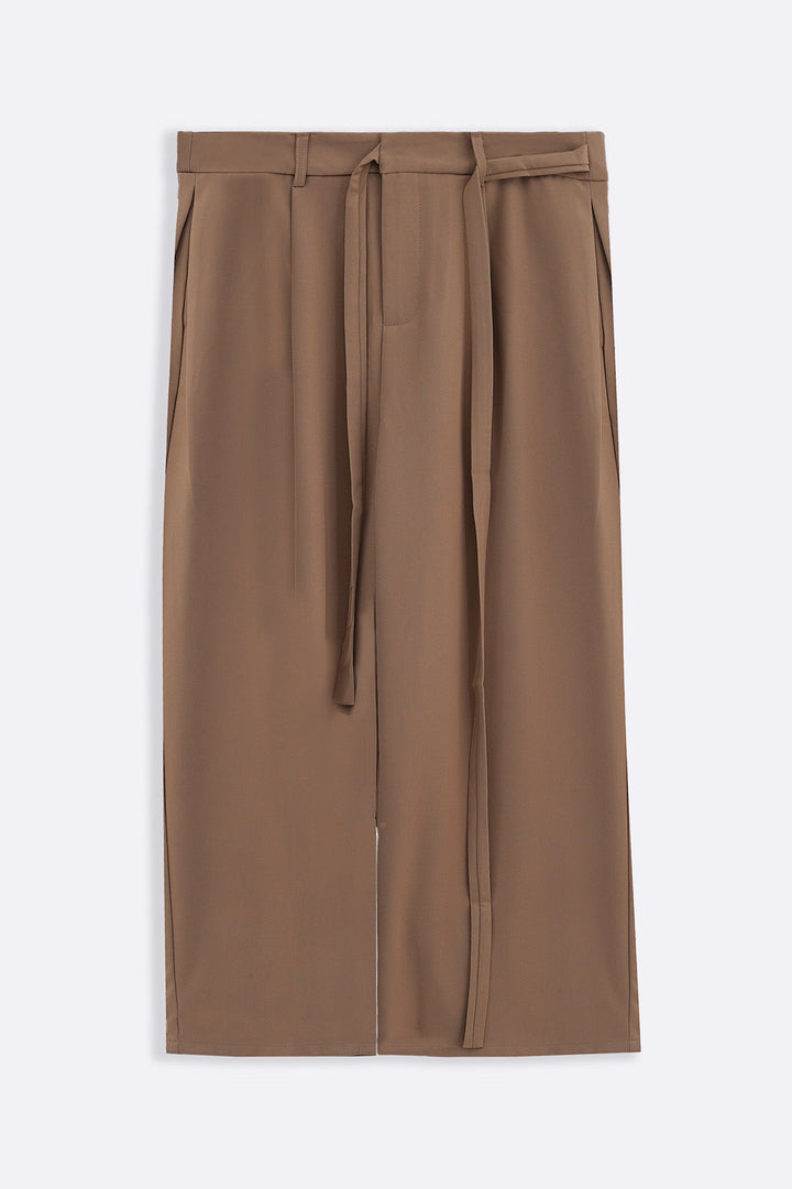 MOUSE GREY TIE UP SLOUCHY PANTS