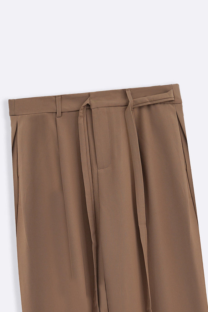 MOUSE GREY TIE UP SLOUCHY PANTS