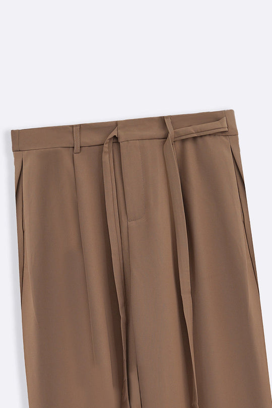 MOUSE GREY TIE UP SLOUCHY PANTS