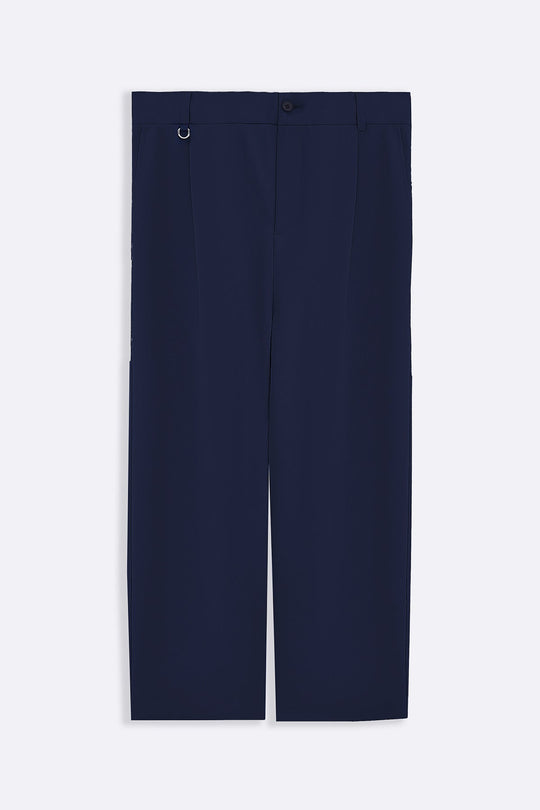 NAVY PLEATED PANTS