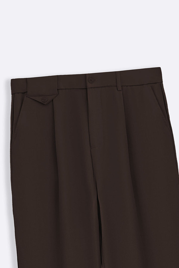 BROWN COIN POCKET DETAIL PANTS