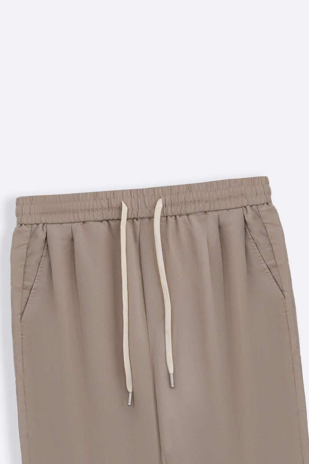 BEIGE TWILL FLOWY PANTS