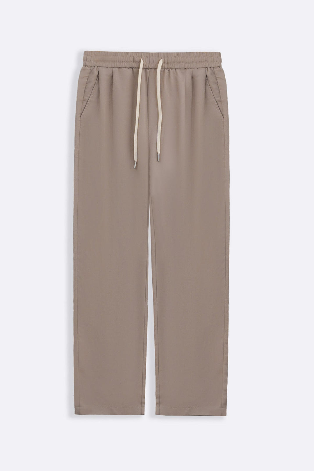 BEIGE TWILL FLOWY PANTS