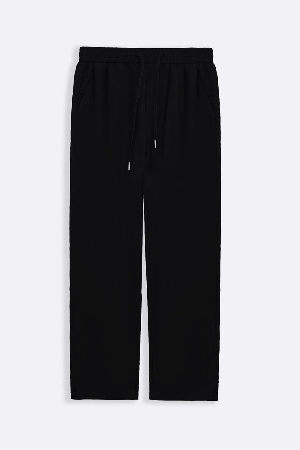 BLACK TWILL FLOWY PANTS