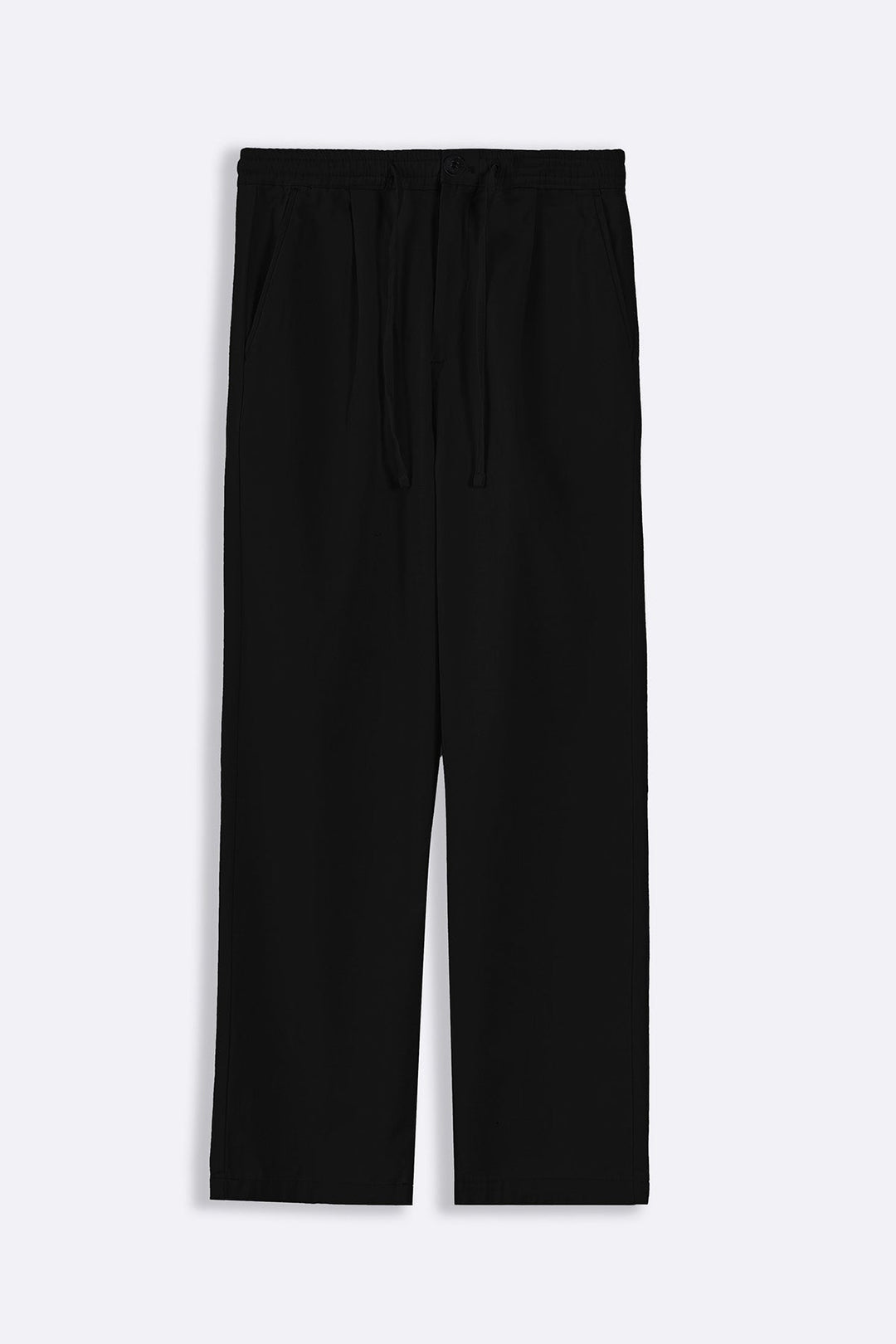 BLACK EASY PLEATED PANTS