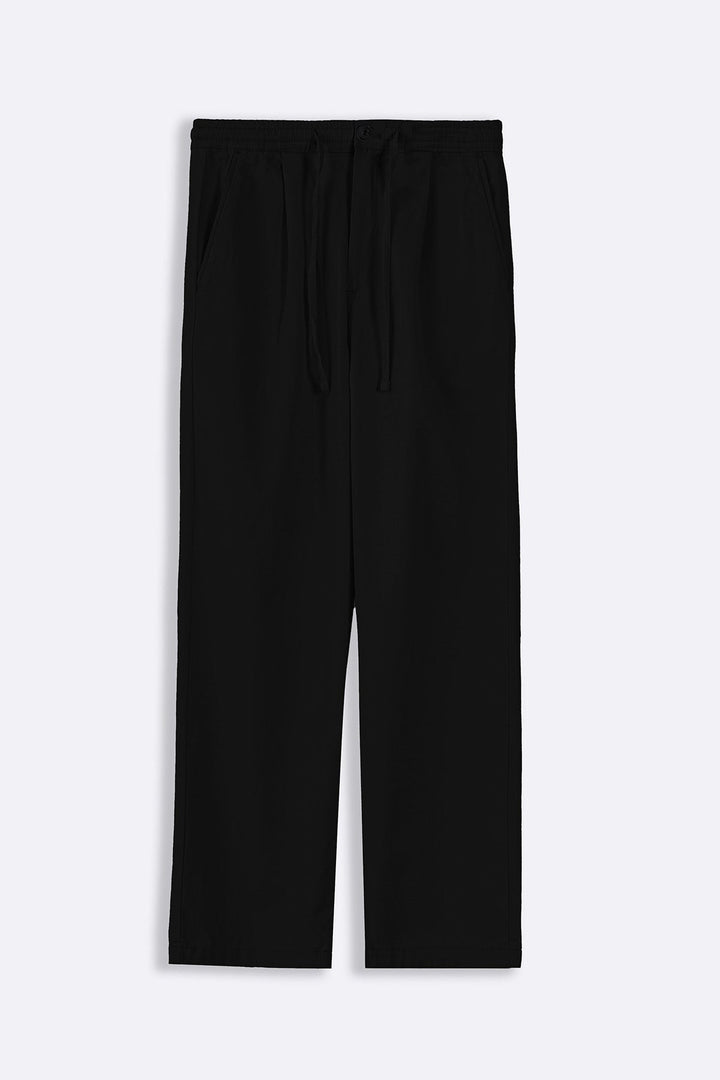 BLACK EASY PLEATED PANTS