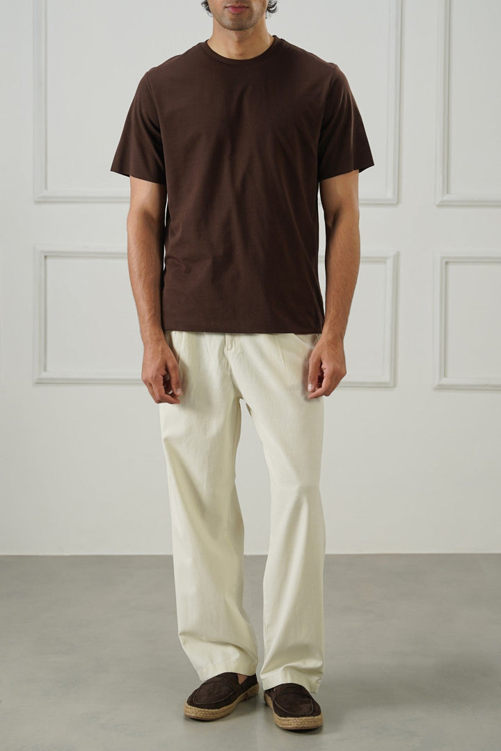 WHITE EASY PLEATED PANTS