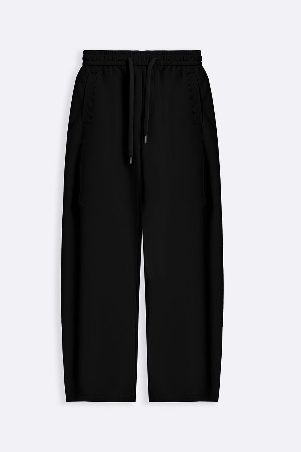 BLACK-PANELLED BARREL PANTS