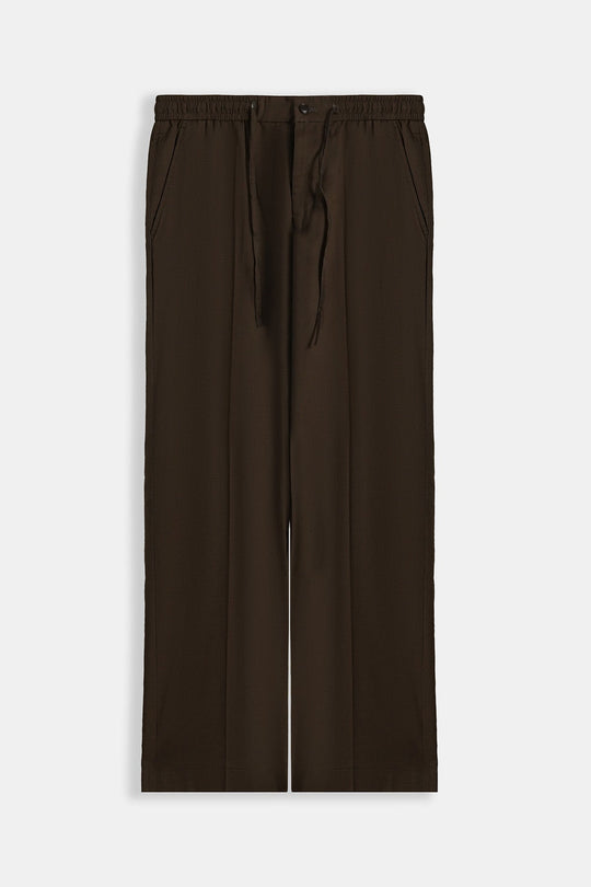 COFFEE LINEN BLEND PANTS