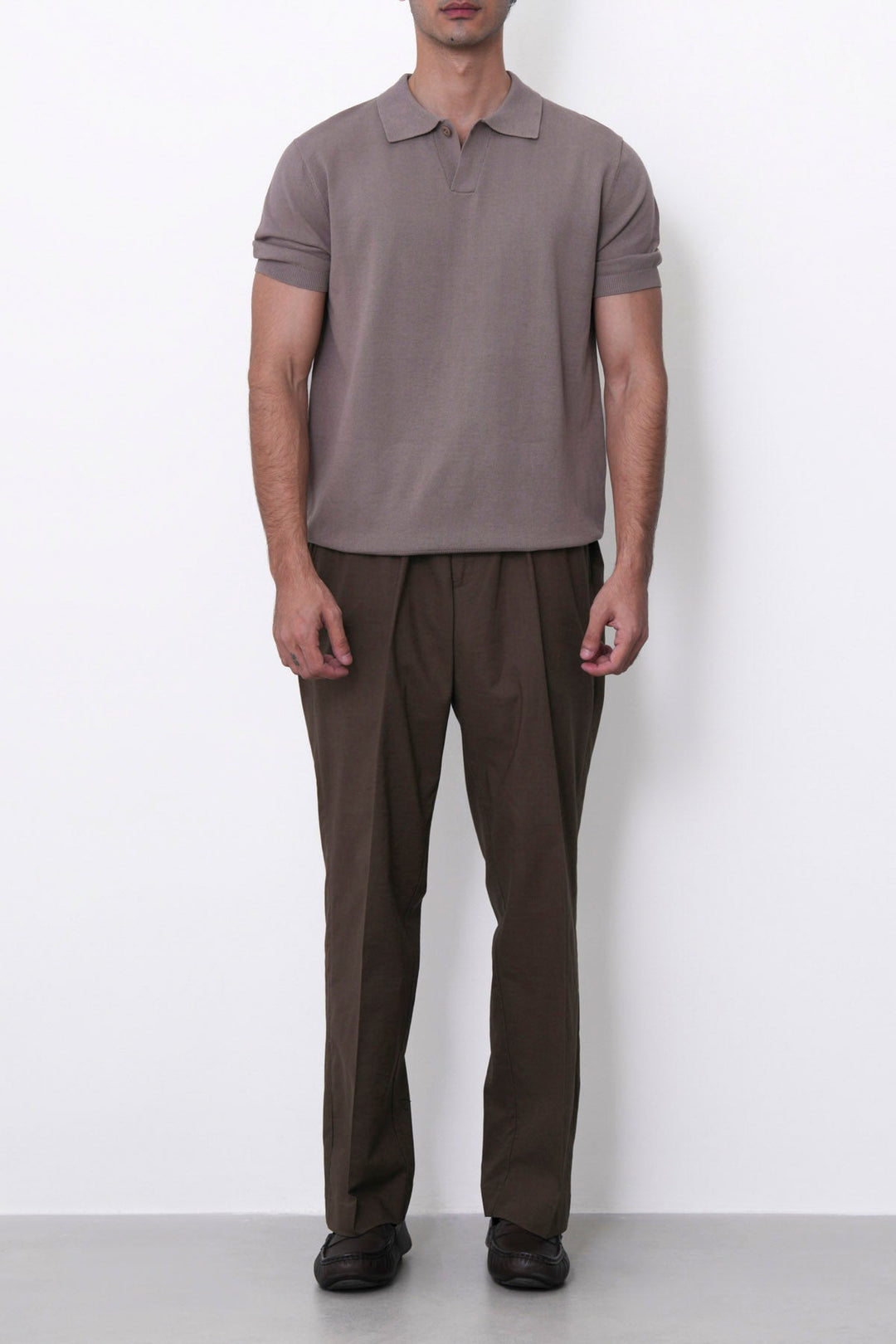COFFEE LINEN BLEND PANTS